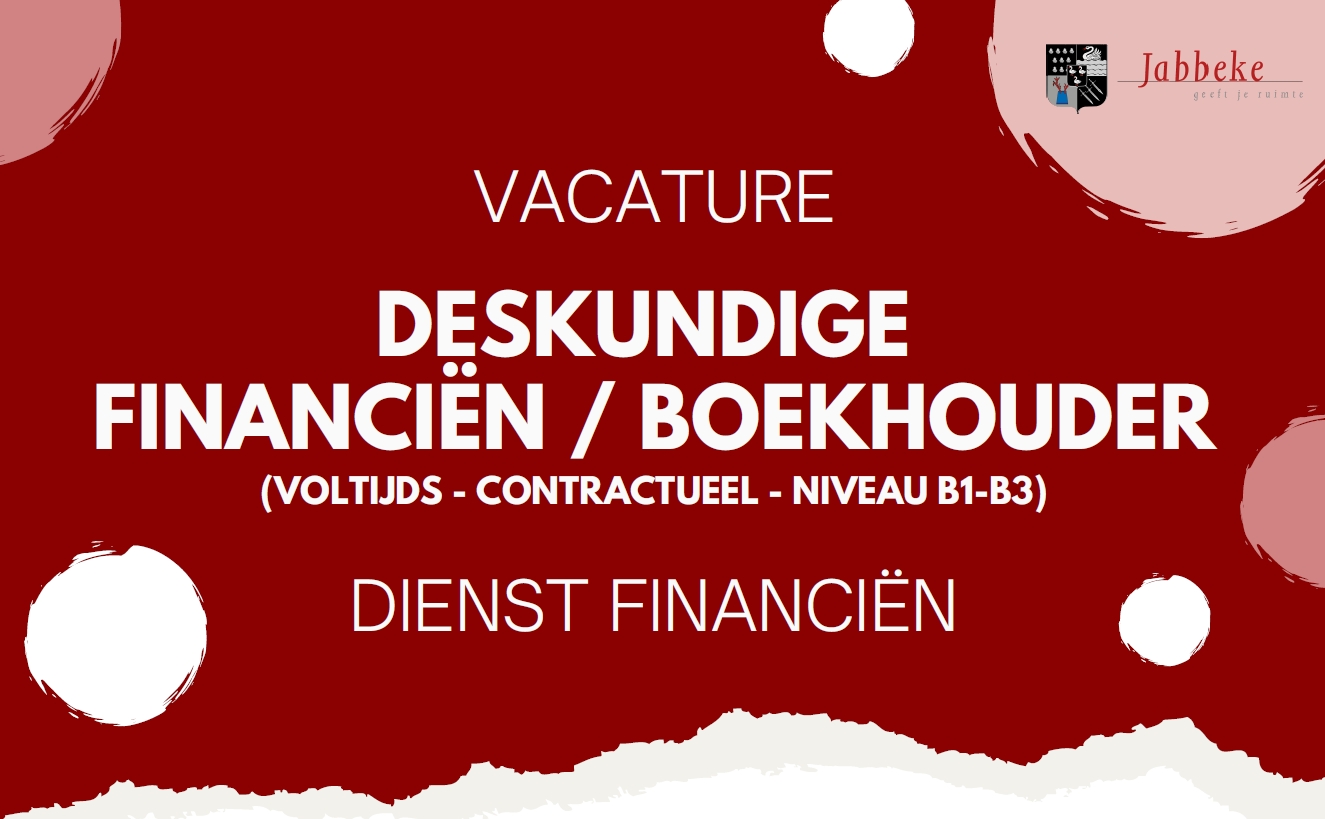 LOKAAL BESTUUR JABBEKE WERFT AAN - DESKUNDIGE FINANCIËN / BOEKHOUDER (B1-B3)